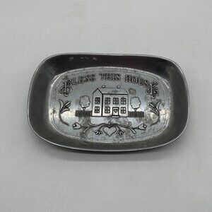 EUC Wilton Bless This House Bread Tray Metal Kitchen